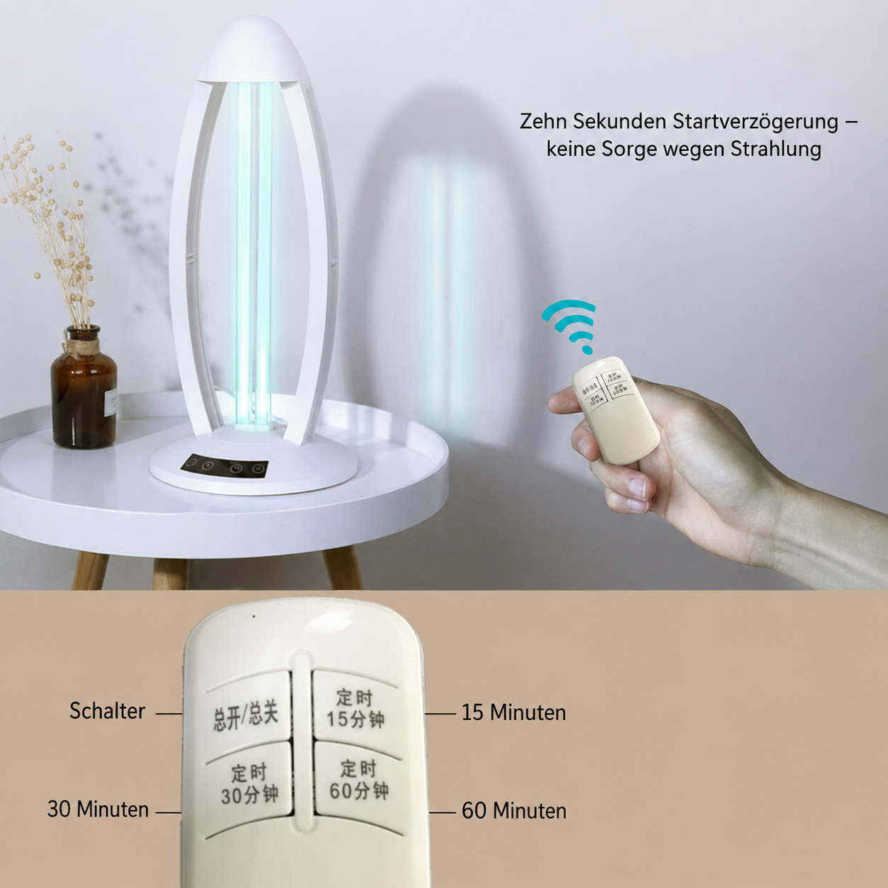 36 Watt Automatisches UV Sterilisator Lampe Uvc Desinfektions Lampe for Haushalts-Auto-Schule Hotels